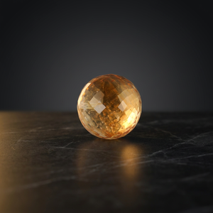 Pierres précieuses naturelles Citrine Jaune 8mm, demi-percées, facettées, en forme de boule, certifiées par un tiers, Gopika Fine, lot en gros - Product Image 3