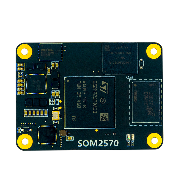 Open Source STM32MP257 64-bit Dual-Core 1.5GHz Linux System Module (SOM2570) 2GB RAM 16GB Flash 4 UART Ports Industrial IoT