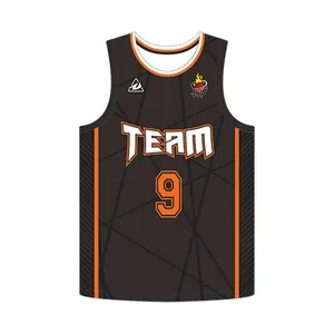 Personalizado nuevo diseño de malla de poliéster de alta calidad sublimación cosido hombres deportes baloncesto uniforme camisetas