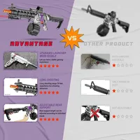 Blaster électrique à billes de gel M4 à grande vitesse de 72cm, portée de plus de 65 pieds, éclaboussures automatiques rechargeables