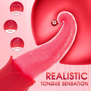 Vibrador con diseño de lengua de pulpo que imita un beso de rosa, juguete sexual con 10 frecuencias, juguete sexual para adultos, venta al por mayor, MOQ bajo, personalización. - Product Image 6
