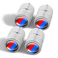 Bouchons de valve de pneu en aluminium antirouille rouge et bleu, avec logo, anti-poussière, filetés, universels, 3 couleurs, durables, compatibles avec BMW, Toyota, Honda