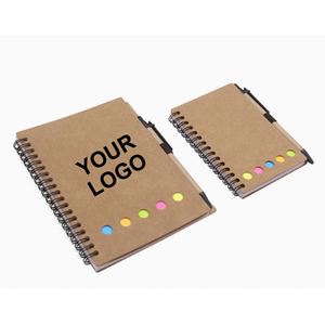Sy95 Logo Notepad Memo Sticky Notes Eco Kraft Paper Small Notebook Custom Print <b>Notepads</b> With Pen - Product Image 1
