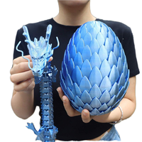 Figurines d'affichage en plastique imprimées en 3D, motif œuf de tortue dragon lotus de dessin animé, colorées, créatives, tendance, pour décoration et cadeau, vente en gros