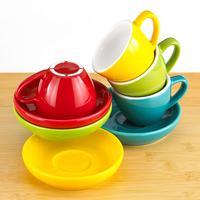 Mini tasses et soucoupes à expresso avec plateau, ensemble de tasses à café en porcelaine par Easy Living Goods, 3 oz