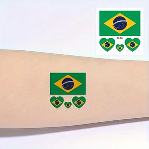 Tatouage temporaire de drapeau national, tatouage factice pour les sports, les jeux, les autocollants de tatouage pour le visage, les fans de football, tatouage, tatoo - Product Image 2