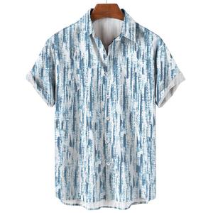 Nuova Camicia Hawaiana da Uomo Casual e Larga con Stampa Digitale 3D Floreale e Vegetale, Traspirante e con Perline, Ideale per il Commercio Transfrontaliero - Product Image 4