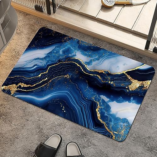 Navy Blue Ink Marble