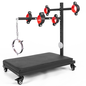 Chariot de bondage en acier au carbone BANSEY avec roulettes verrouillables et collier de cou Letto bondage Sedia bondage Love Chair - Product Image 3