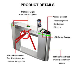 Tourniquet trépied de sécurité avec contrôle d'accès biométrique, code QR, reconnaissance faciale et système de validation de billets d'événement - Product Image 5