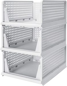 Bedroom Adjustable Portable Clothes Storage Box Drawer Stackable Basket Shelf Wardrobe Basket Closet Storage Organization Racks
