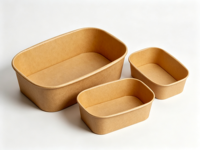 Bols à salade jetables écologiques imprimés sur mesure avec couvercles 28oz/750ml pour fêtes, en papier kraft