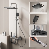 Ensemble de douche piano 4 fonctions avec système de pluie et jet de pulvérisation pour salle de bain