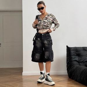 <span class=keywords><strong>Sudadera</strong></span> con capucha de algodón para mujer, con cremallera completa, estampado casual de tiburón Bapees, camuflaje <span class=keywords><strong>azul</strong></span> <span class=keywords><strong>claro</strong></span> y rosa, para invierno - Product Image 5