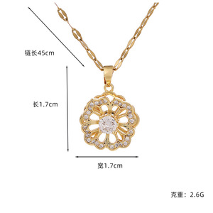 <span class=keywords><strong>Collar</strong></span> <span class=keywords><strong>Giratorio</strong></span> de Acero Inoxidable con Dije de <span class=keywords><strong>Girasol</strong></span> para la Ansiedad para Mujer, <span class=keywords><strong>Collar</strong></span> <span class=keywords><strong>Giratorio</strong></span> con Circonita Antiestrés, Joyería - Product Image 6