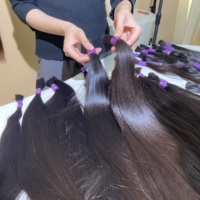 Cheveux humains bruts vietnamiens en vrac, non traités, fournisseur en gros, cuticules alignées, provenant d'un seul donneur
