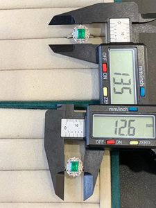 Bague pendentif Xinfly en or 18 carats, bijoux fins, émeraude verte vif de Zambie 1,16 carat et diamant, style classique pour mariages et fêtes - Product Image 2