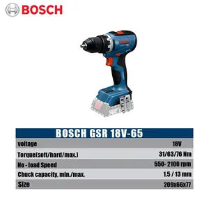 <span class=keywords><strong>Taladro</strong></span> Inalámbrico <span class=keywords><strong>BOSCH</strong></span> GSR18V-65 de <span class=keywords><strong>18V</strong></span> con Batería de Iones de Litio, 63 Nm de Alto Torque y Control de Retroceso para Perforar Metal y Madera - Product Image 6