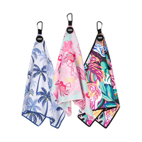 Serviette de golf en microfibre personnalisable directe d'usine en gros serviette de golf magnétique blanche vierge de sublimation