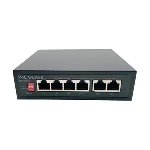 OEM/ODM 6 портов Ai PoE коммутатор 10/100 м, 4 порта POE, 2 10/100 м RJ45 порт POE сетевые коммутаторы