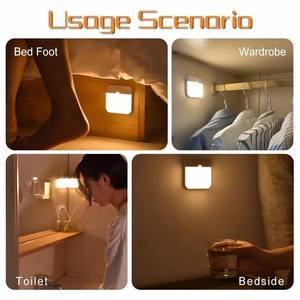 USB Rechargeable PIR Motion <b>Sensor</b> LED Night <b>Light</b> Wireless Magnetic Cabinet Wardrobe Lamp for Kitchen Bedroom - Product Image 2