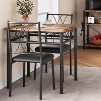 Küchentisch-Set mit 4 Stühlen, Esstisch-Set für 4 Personen mit Gepolsterten Stühlen, 5-teiliges Esszimmer-Tischset aus Metall