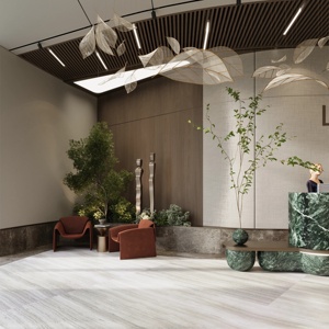 Custom Hotel Lobby Display Furniture Green Marble Reception Counter Lounge <b>Sofa</b> Interior Turnkey Fit-out Service - Product Image 5