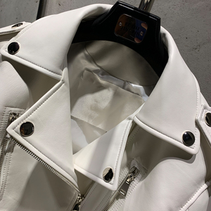 Premium New Jackets Chaqueta de cuero recortada de cuero de oveja Chaqueta de manga corta para <span class=keywords><strong>mujer</strong></span> - Product Image 4