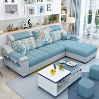 Meubles d'angle de salon 3 places, ensemble canapé en tissu, design moderne et personnalisé, pour petit espace, sur mesure