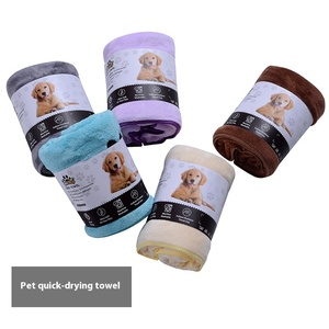 Cross-Border handuk pembersih mandi Microfiber hewan peliharaan ramah lingkungan pengering katun Logo bordir untuk perawatan kucing dan anjing - Product Image 4