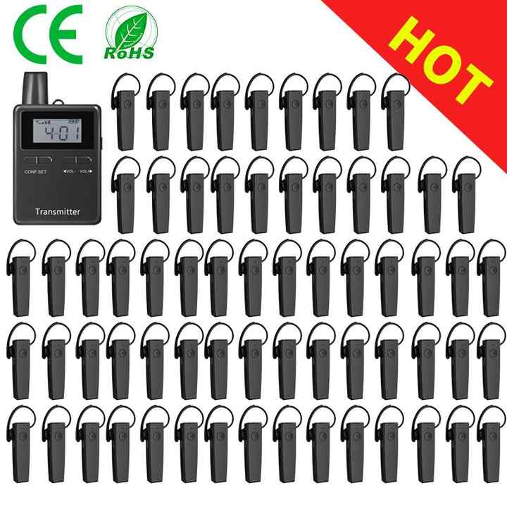 Rich Age One Way Whisper Audio Tour Guide System Bluetooth Mini Ear-hook Receiver Audio Guide System for Hajj and Umrah