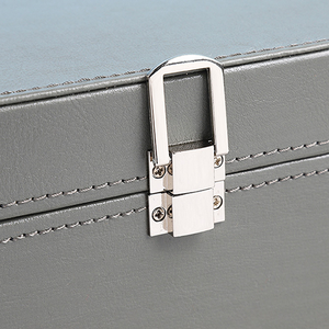Boîte d'échantillons de carreaux de céramique et de pierre de quartz, <span class=keywords><strong>carte</strong></span> de couleurs, boîte d'échantillons d'éclairage personnalisable en cuir PU avec gaufrage doré, couleur <span class=keywords><strong>grise</strong></span> - Product Image 2