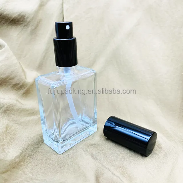 15ml 30ml 50 ml 100ml boş lüks düz kare sprey koku parfüm şişesi doldurulabilir parfüm cam şişe