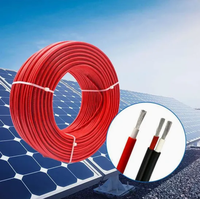 Cable Eléctrico Solar de Cobre Estañado con Aislamiento XLPO de Doble Núcleo de 3kv CC, Resistente al Calor, 2.5mm2, Negro y Rojo, para Panel Solar