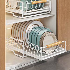Égouttoir à vaisselle en métal antirouille étagère organisateur organisateur de cuisine coulissant étagère à vaisselle avec plateau de <span class=keywords><strong>vidange</strong></span> automatique - Product Image 4