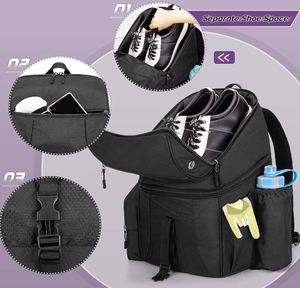 <b>Bowling</b> Backpack and Separate Ball Bag Combo <b>Bowling</b> Ball Bag with Wooden Ball Holder and Shoe Compartment - Product Image 3