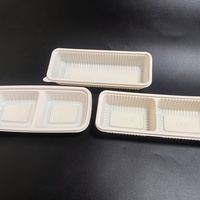 Boîte à lunch en amidon de maïs premium 500 ml, compartiment unique, biodégradable, avec couvercle, emballage en clamshell, 2 compartiments