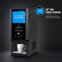 Commerciële 8-knops slimme touch automatische instantkoffie-automaat met warm- en koudwaterdispenser, 3 smaken voor kantoor