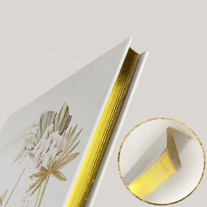 9*7 inch trường hợp ràng buộc bìa cứng tùy chỉnh Vàng cạnh Wedding lưu bút với vàng bút và bảng dấu trống cuốn sách của khách cho đám cưới - Product Image 3