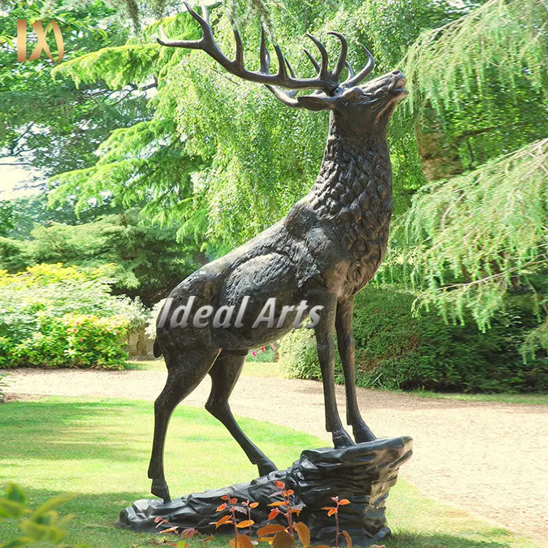 Factory custom outdoor life size metal garden decoration statue deer