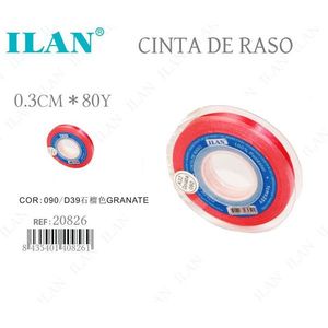 Nastro in raso ILAN 0,3 cm x 80Y colore granato per lavori artigianali - Product Image 1