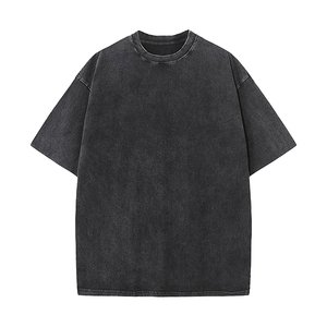 เสื้อยืดโลโก้สั่งทำ ผ้าฝ้าย 100% 220 GSM เนื้อหนา ทรงโอเวอร์ไซส์ ไหล่ตก ทรงหลวม สไตล์วินเทจ ล้างสีแบบแอซิดวอช สำหรับผู้ชาย - Product Image 2