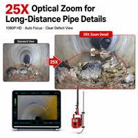 Caméra de surveillance des égouts portable avec zoom optique 25X, télémètre laser et vision nocturne pour l'inspection des égouts municipaux