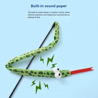 Baguettes teaser de chat écologiques avec plumes et cloches-Jouet de jeu interactif pour chats