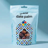 Sac à fermeture éclair personnalisé haut de gamme en mat avec fenêtre de forme unique pour noix, fruits secs, noix de coco, dattes d'Arabie Saoudite