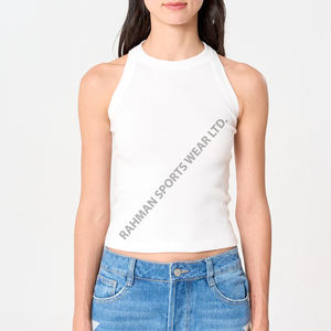 Camiseta sin mangas elástica de moda, camiseta sin mangas ajustada para capas o fitness, Camisa cómoda suave ecológica para ropa de verano - Product Image 4