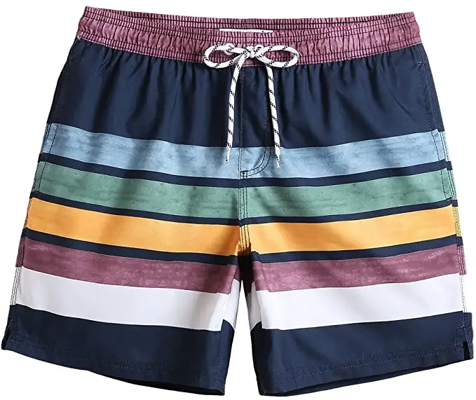 Herren Quick Dry Printed Short Swim Trunks 2021 Benutzer definiertes Logo mit Mesh-Futter Herren Badeanzüge Bade bekleidung