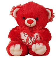 Animaux en peluche personnalisés, ours en peluche rouge doux et adorable pour la Saint-Valentin, cadeaux avec rembourrage en coton PP pour unisexe