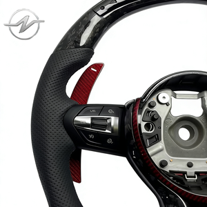 Volant de direction sport en fibre de carbone rouge et cuir perforé pour F30 F32 F10 F20 F07 F01 E46 E60 E90 M3 M4 M5 <span class=keywords><strong>M7</strong></span> - Product Image 4