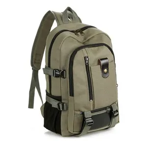 Custom canvas hiking camping backpack rucksack bags for men backpack with garment wash